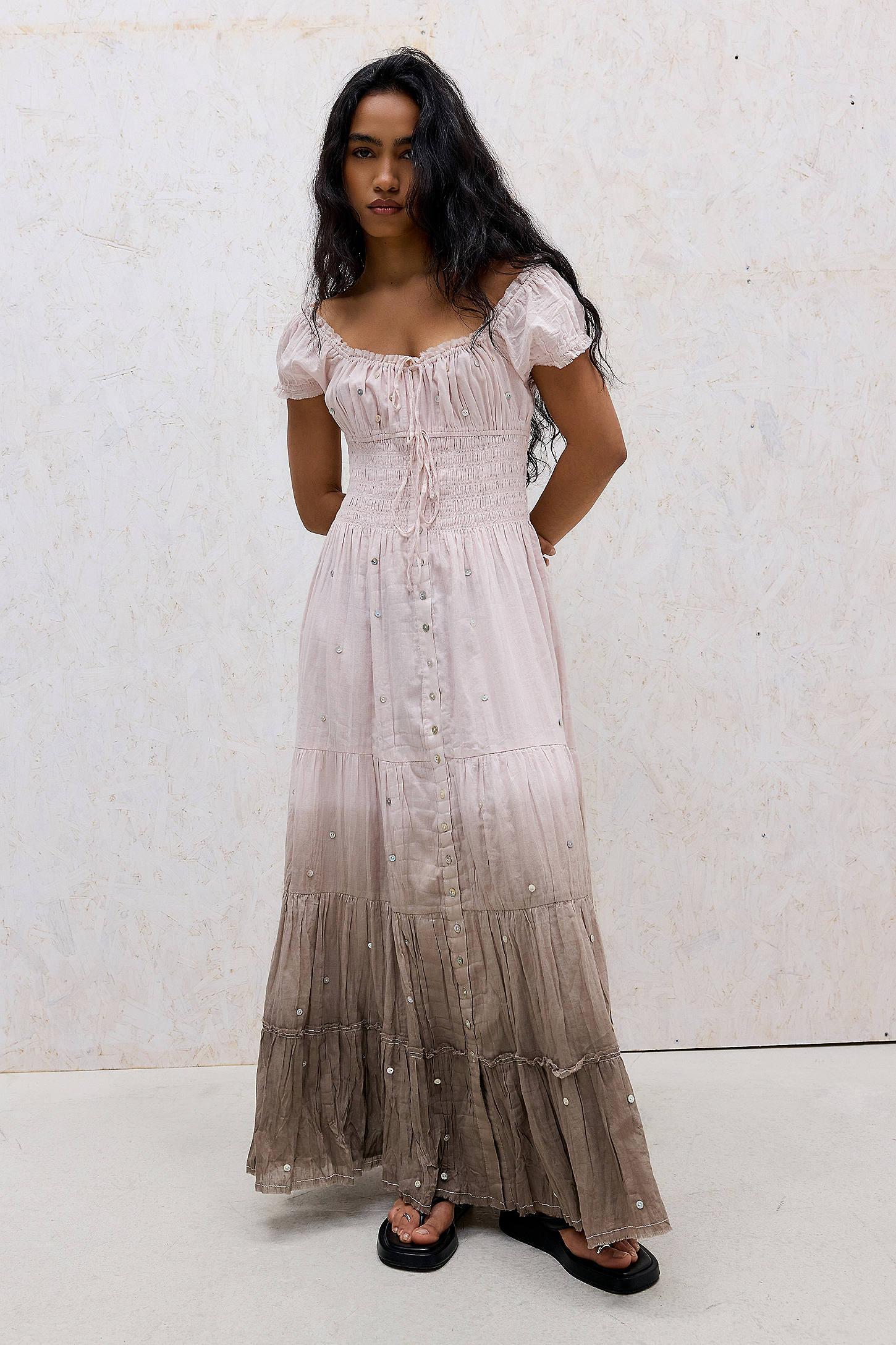chiffon one sleeve dress Shoulder Maxi – LOUA shoulder neckline with a Guest Dress Petite Long Dress's Color:60#-Dark pink x-subcategory:GOWNS