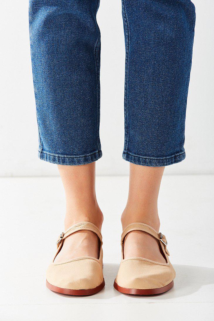 cotton mary jane flats
