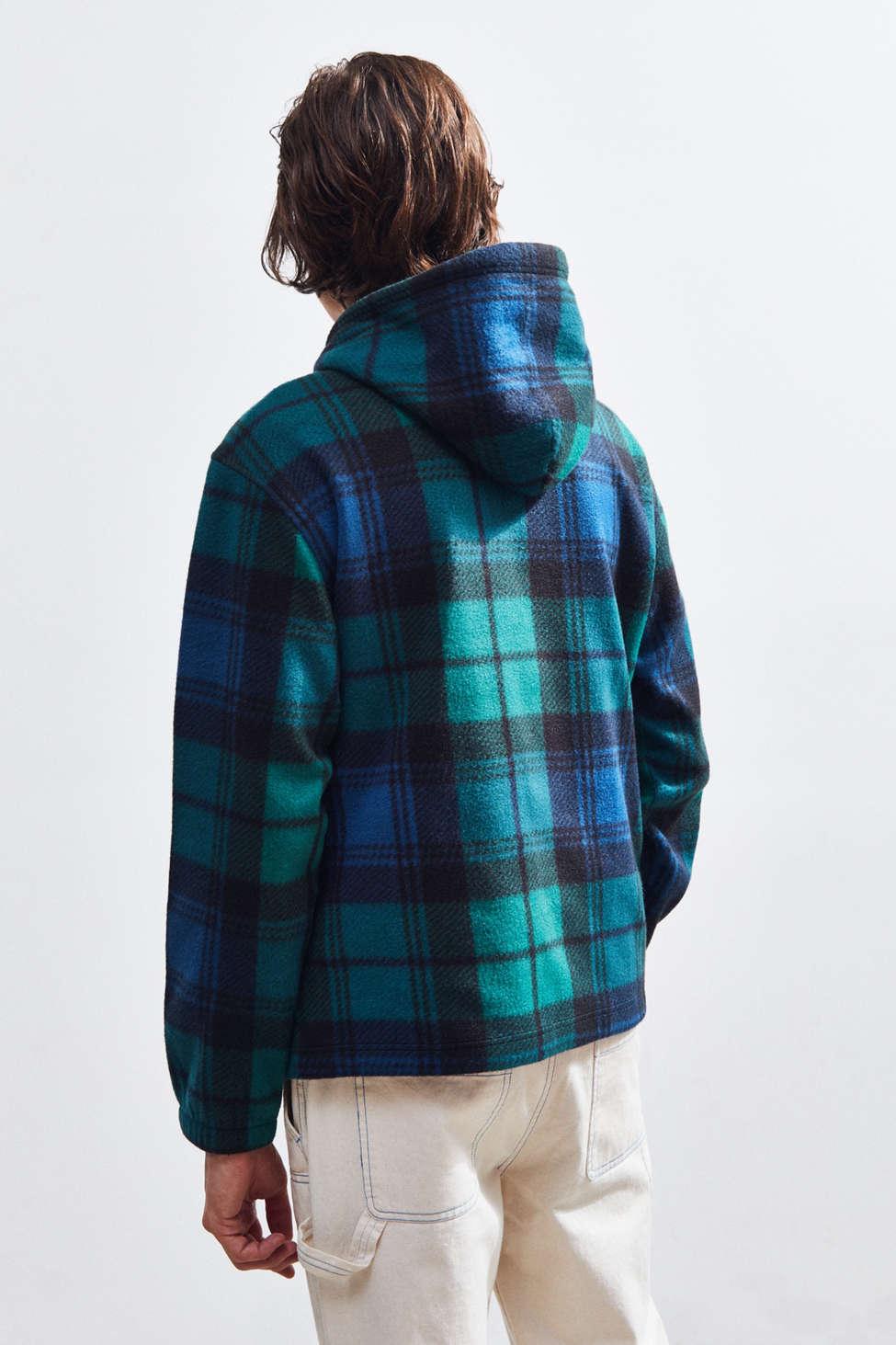 uo patterned polar fleece hoodie sweatshirt