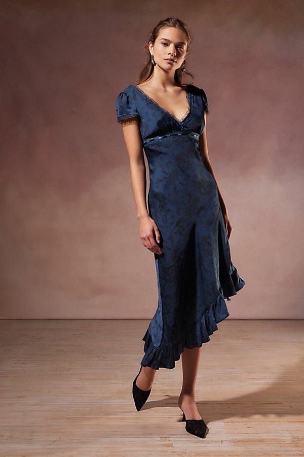 navy blue dress for baby girl Kimchi Blue Angie Chiffon Asymmetrical Mini Dress in Brown main image 0
