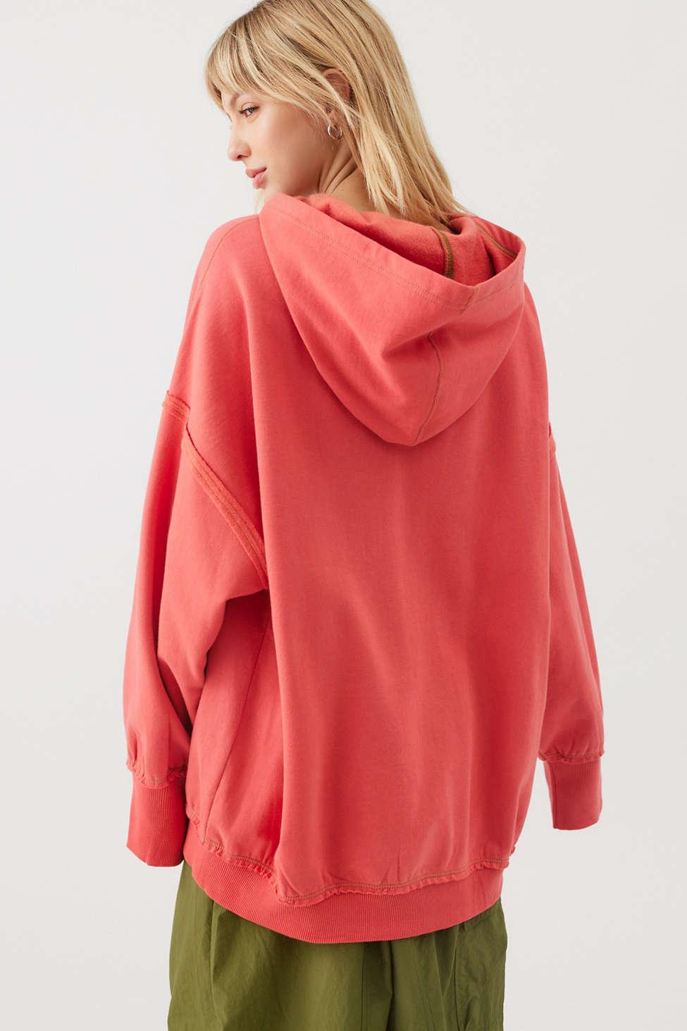 Urban Outfitters Uo Nate Saturn Oversized Hoodie Sweatshirt in Red