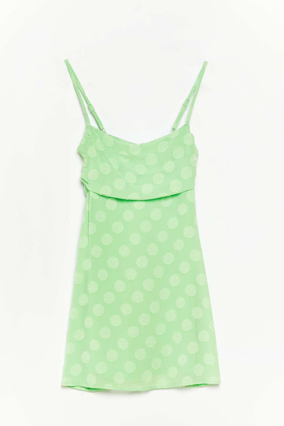 urban outfitters green polka dot dress