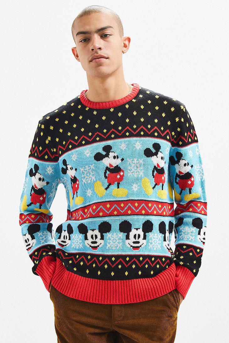 Bedreven Veeg anker Urban Outfitters Mickey Mouse Fair Isle Sweater in Blue for Men | Lyst