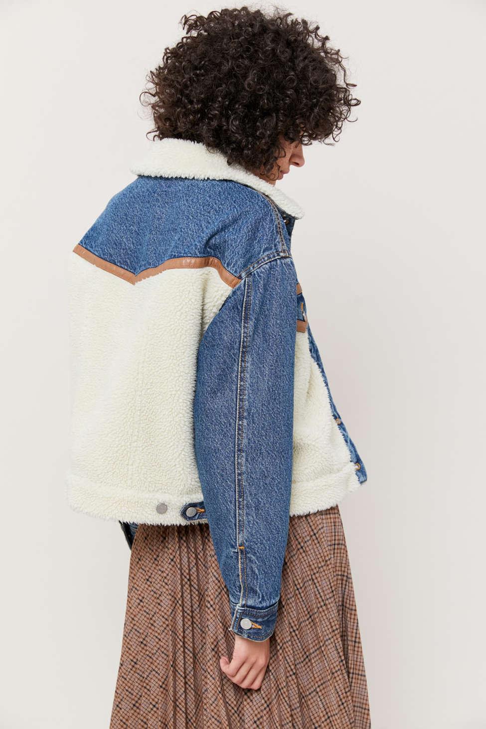 Bdg sherpa sale denim trucker jacket