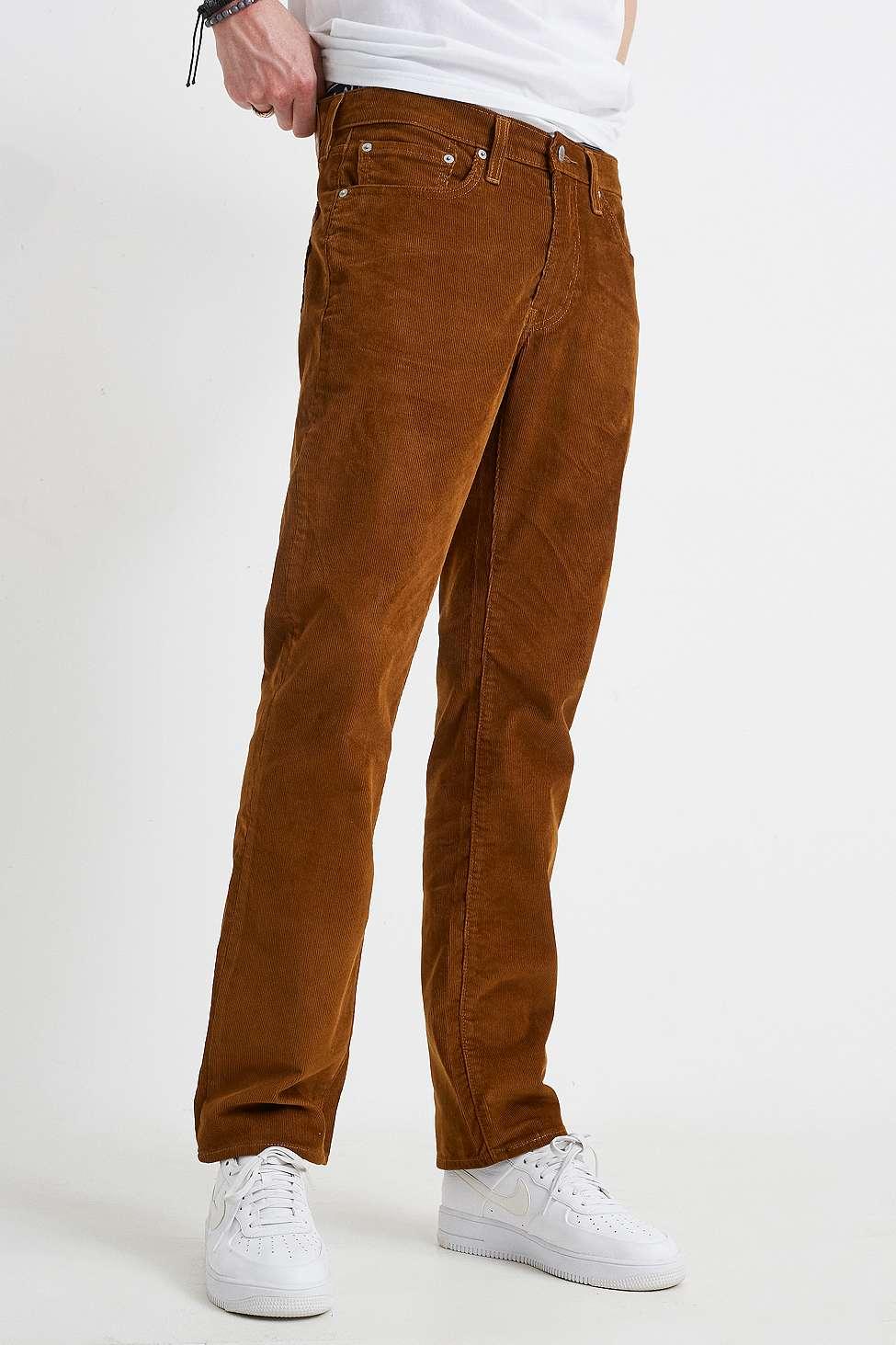 Levi's 514 Slim Brown Corduroy Trousers for Men - Lyst