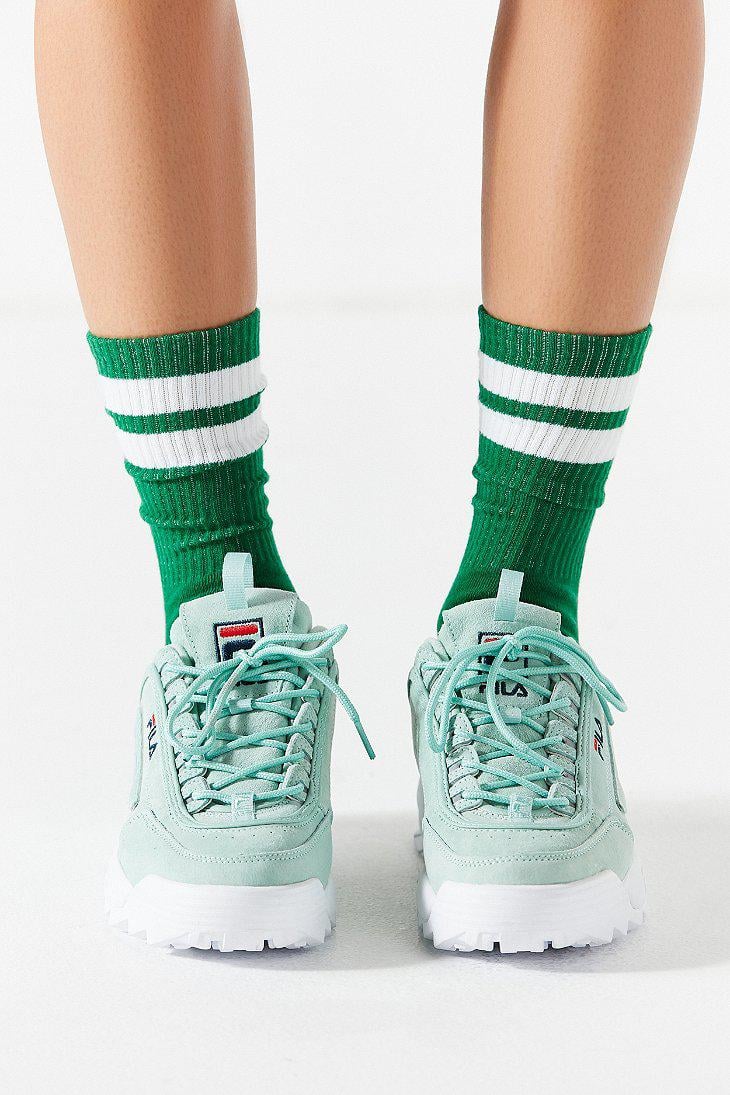 mint green fila shoes