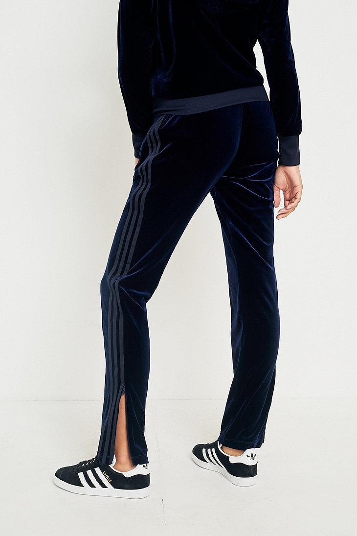 adidas Originals 3-stripe Navy Velvet Track Pants in Navy Navy (Blue