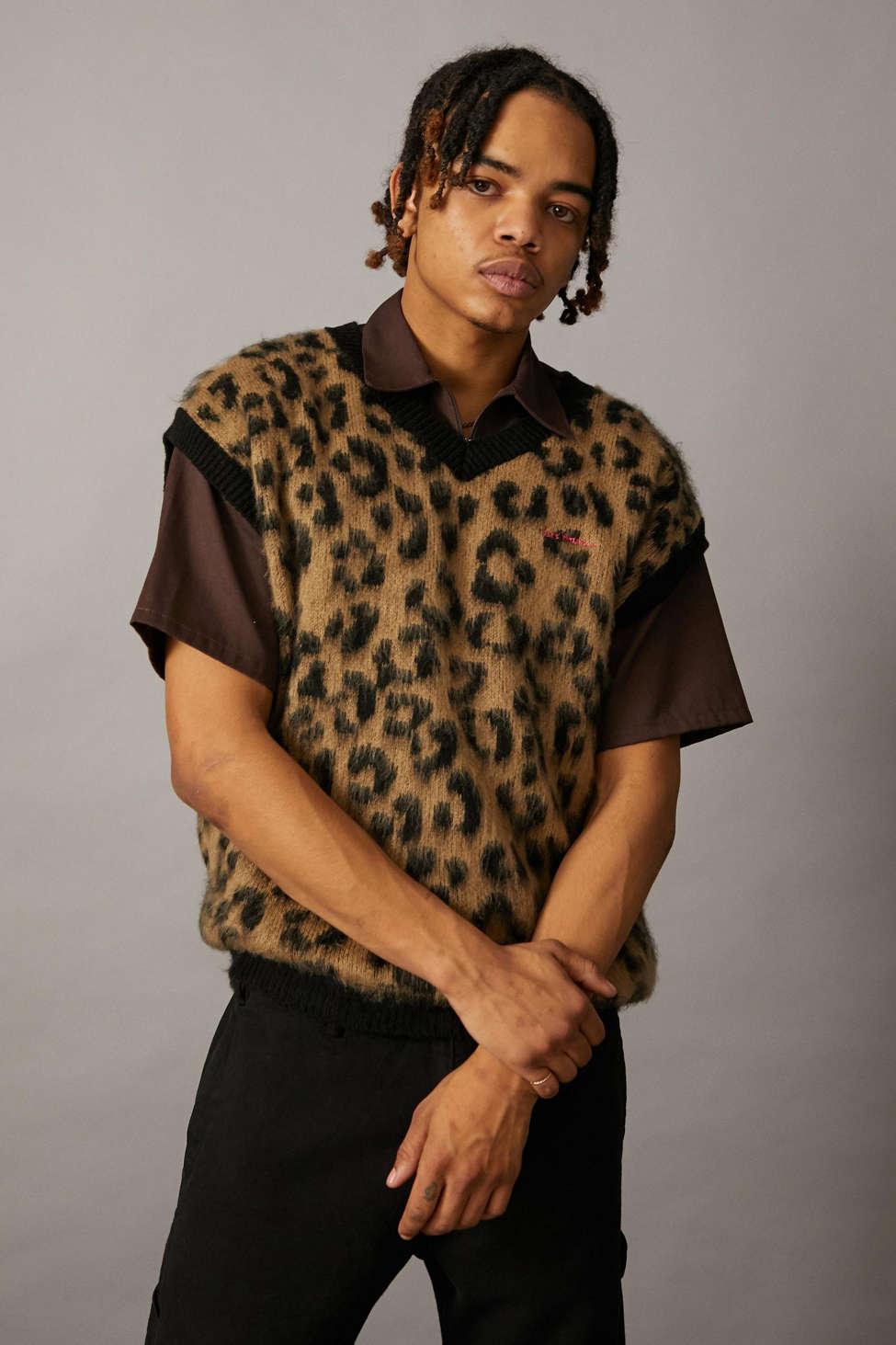 iets frans... Leopard Print Sweater Vest in Brown for Men | Lyst