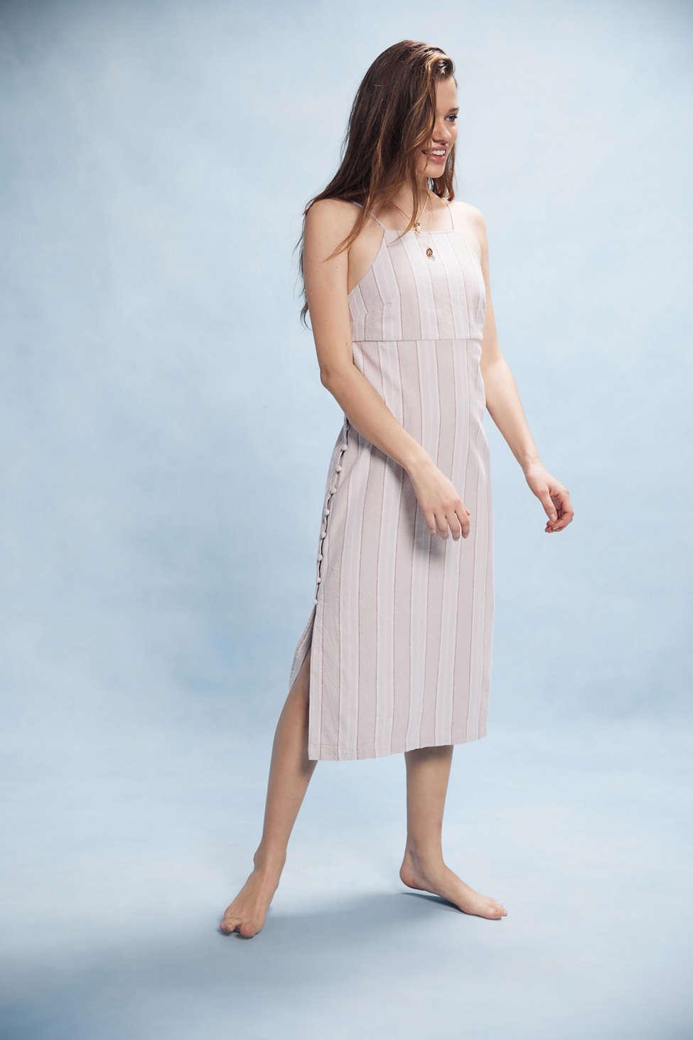 linen midi slip dress
