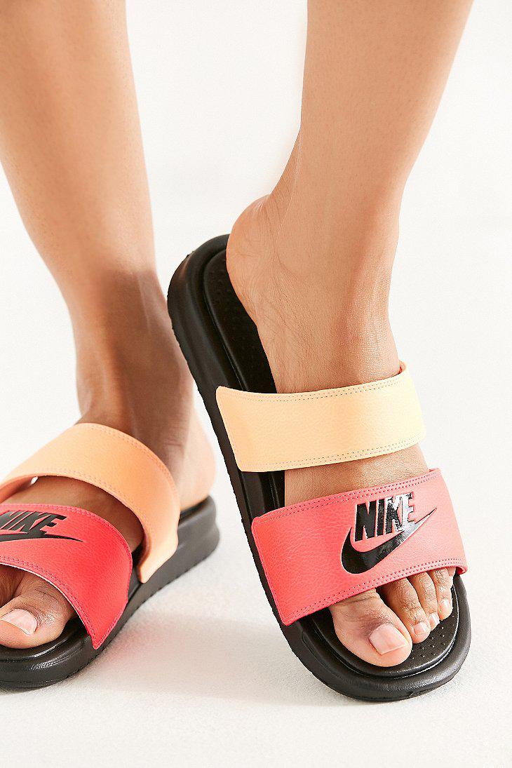 Nike Leather Nike Benassi Duo Ultra Slide in Pink - Lyst
