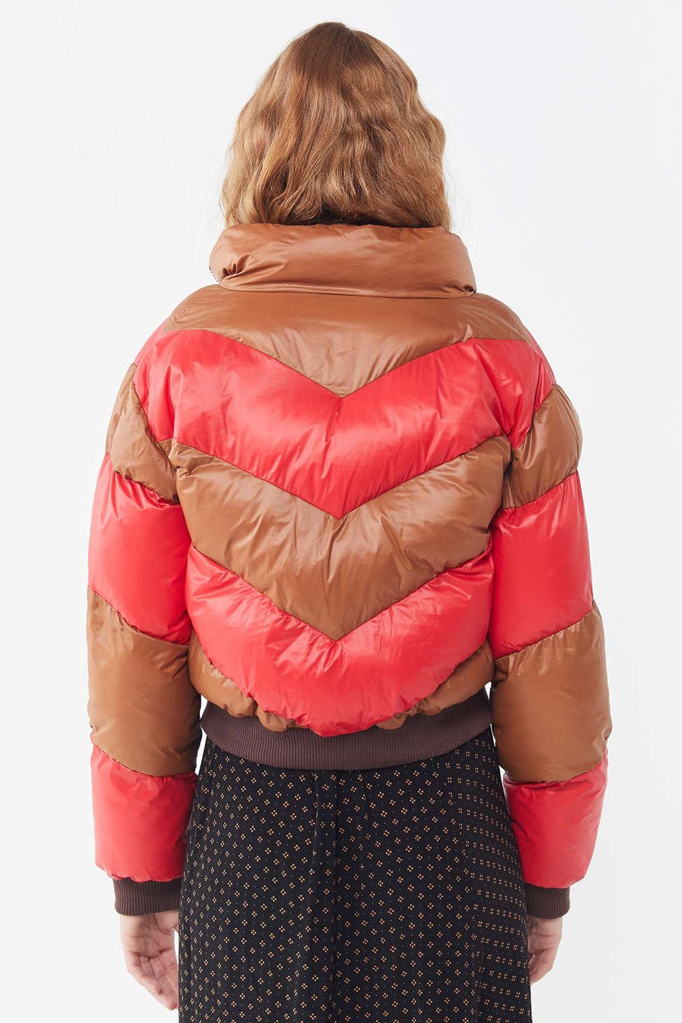 uo chevron cropped puffer jacket