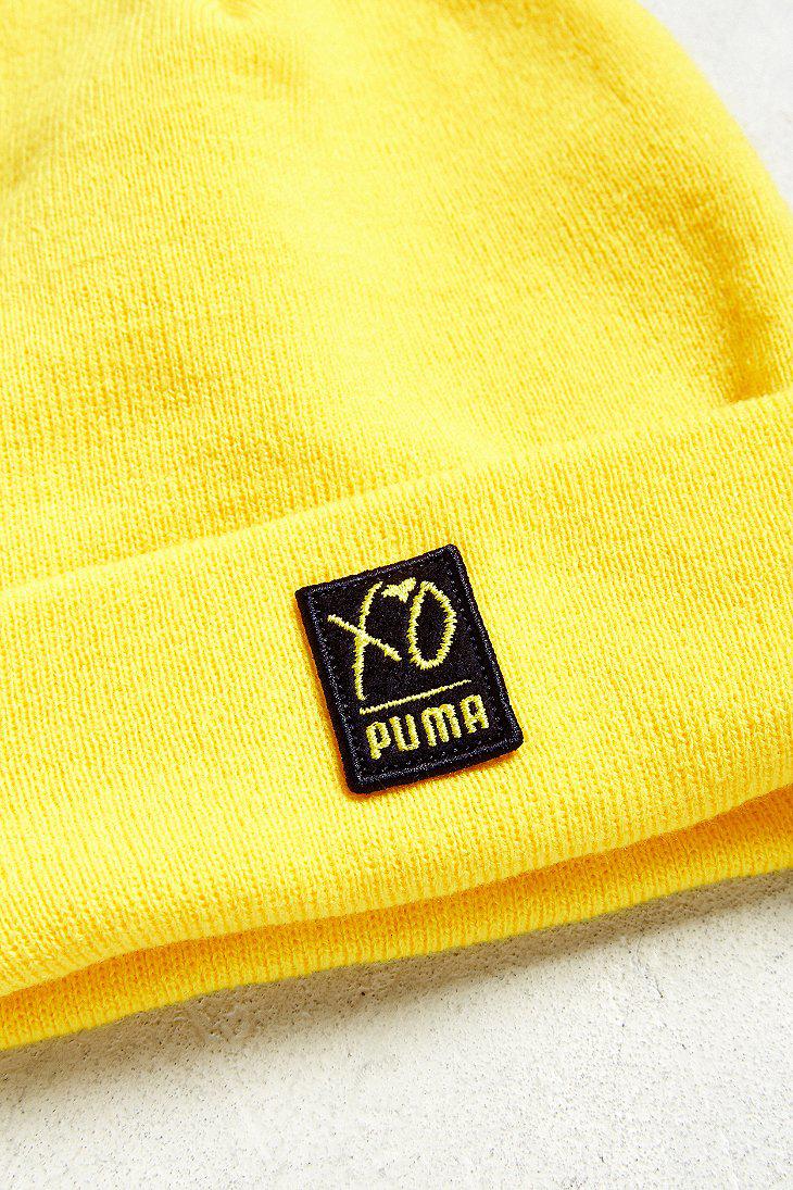 puma xo yellow beanie