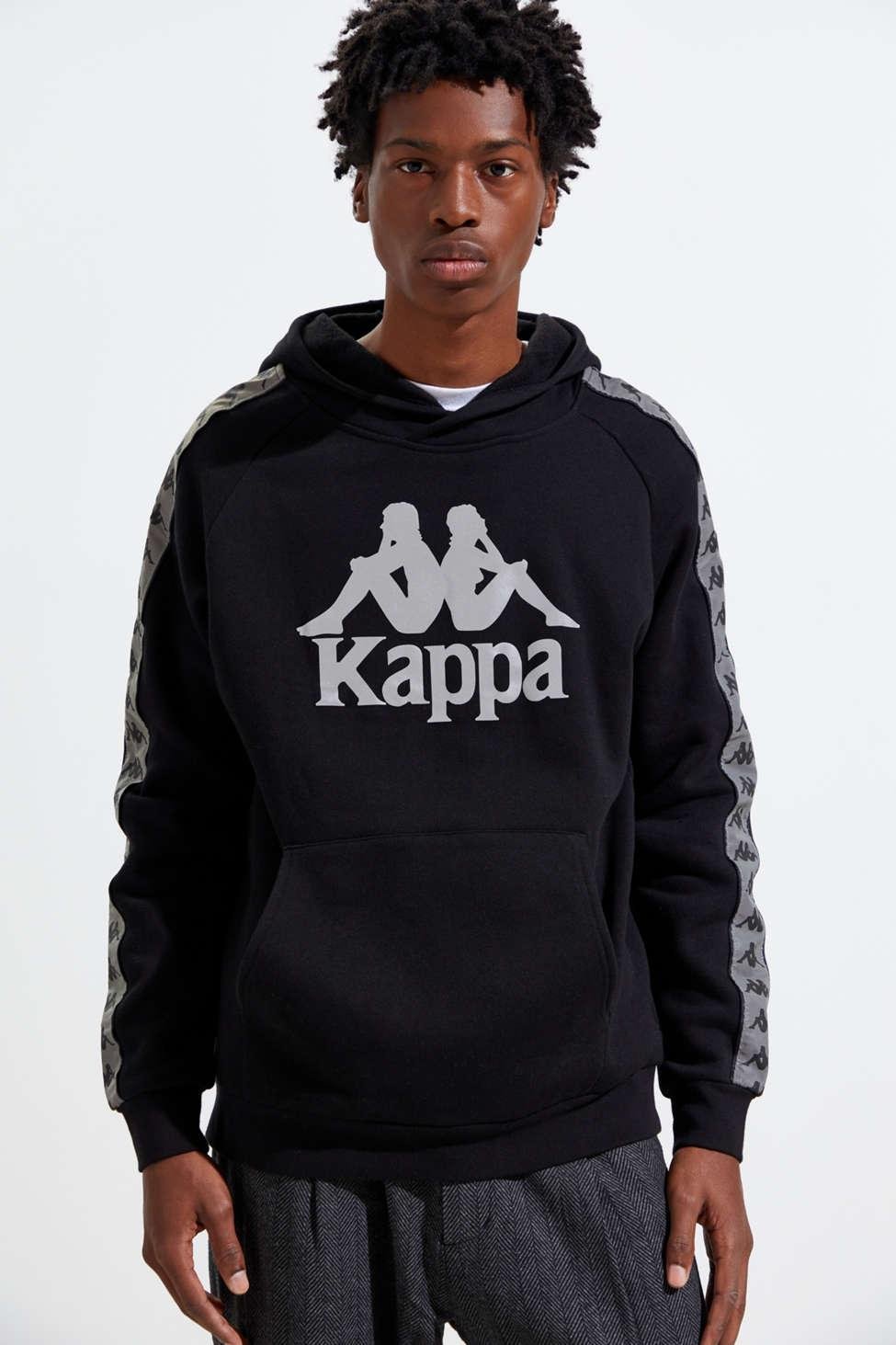 Kappa Cotton 222 Banda Deniss Reflective Hoodie Sweatshirt in Black for Men  | Lyst