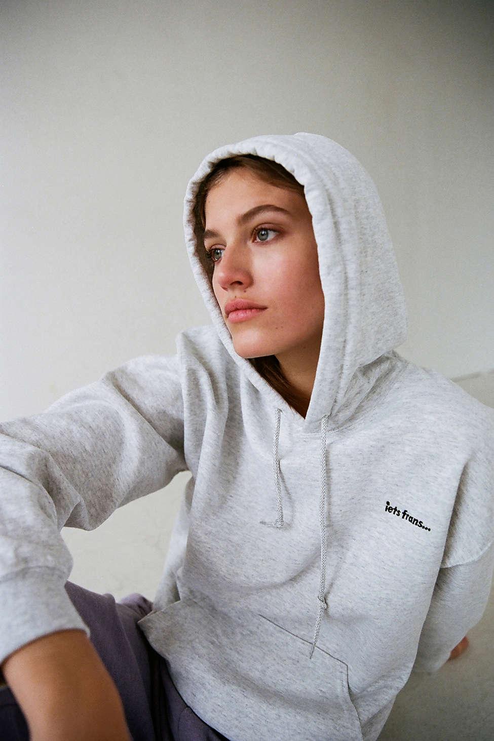 iets frans... Embroidered Hoodie Sweatshirt in Gray | Lyst