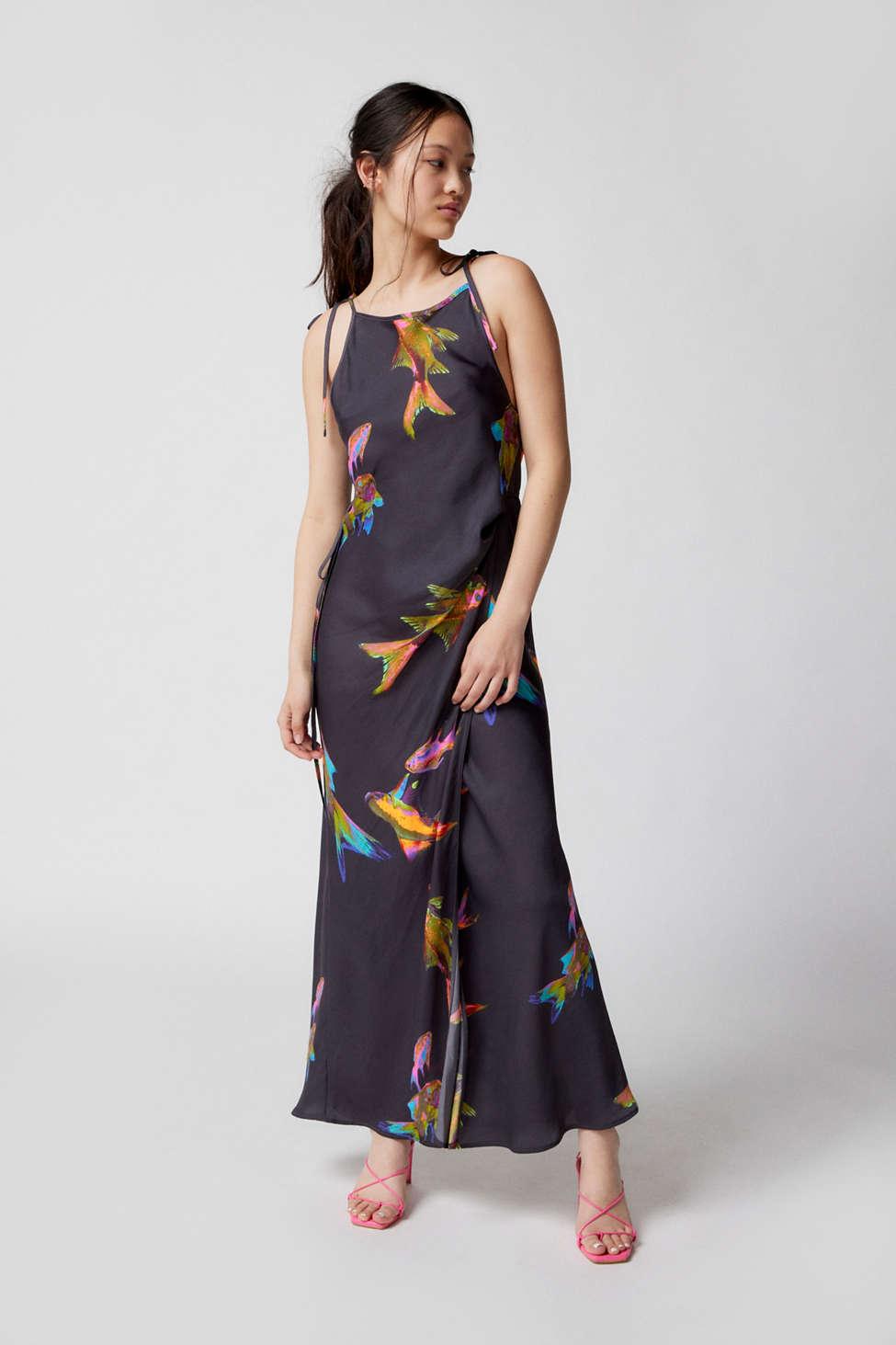fitted lace wedding dress Margot Cowl Neck Satin Maxi Dress • Shop American Threads Online Dress Butter Yellow / S main image 1