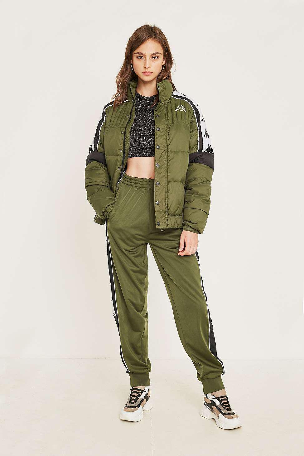 khaki green puffer jacket