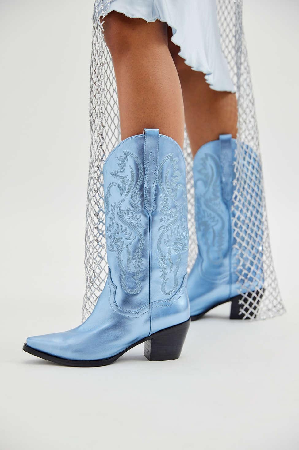 Jeffrey Campbell Dagget Cowboy Boot in Blue | Lyst
