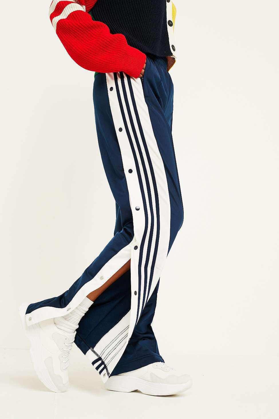 adidas Originals Adibreak 3-stripe Navy Taping Popper Track Pants in Blue |  Lyst UK