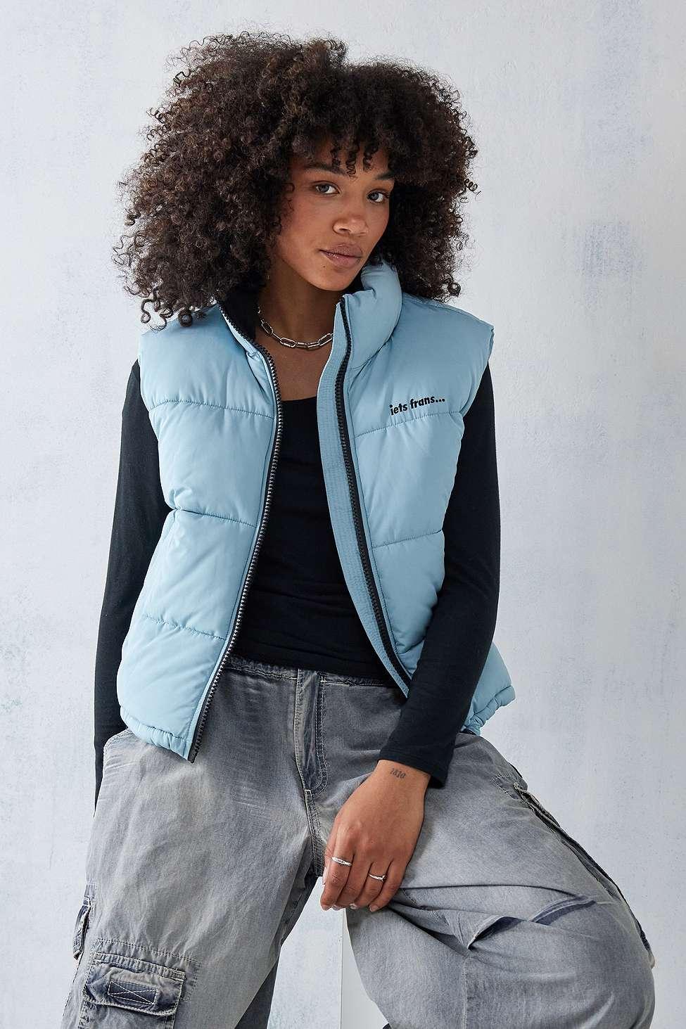 iets frans... Recycled Puffer Gilet in Blue | Lyst UK