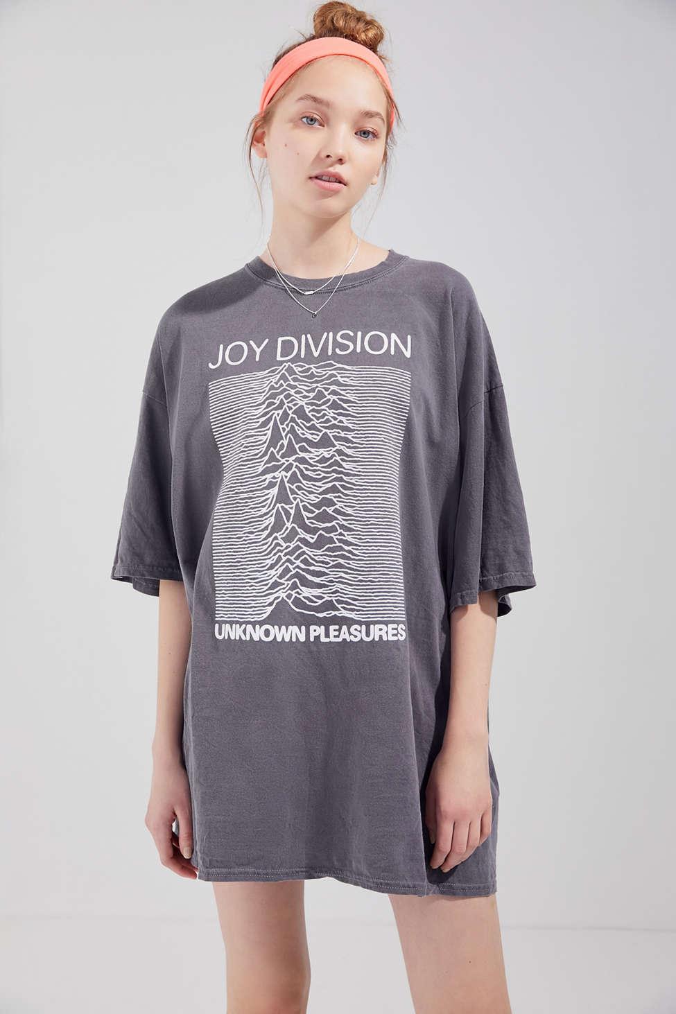 bund pedicab nødvendighed Urban Outfitters Joy Division Unknown Pleasures T-shirt Dress in Gray | Lyst