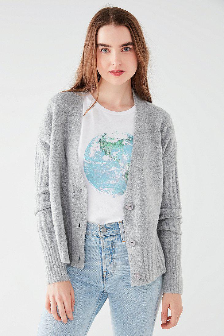 grey button down cardigan