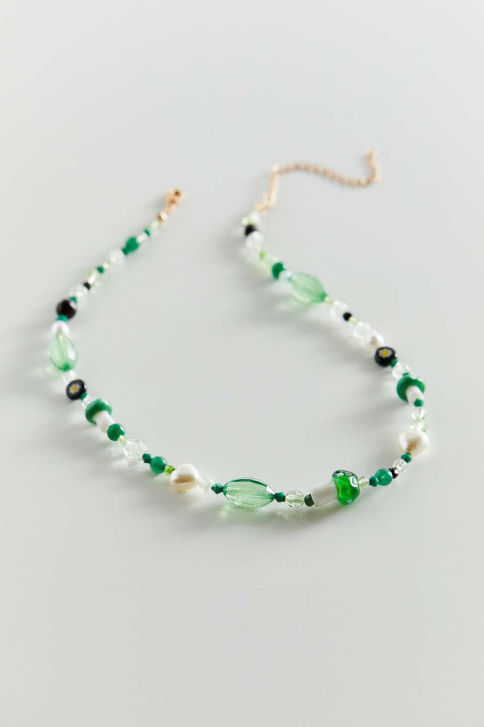 Urban Outfitters Chill Out Beaded Necklace in Green | Lyst