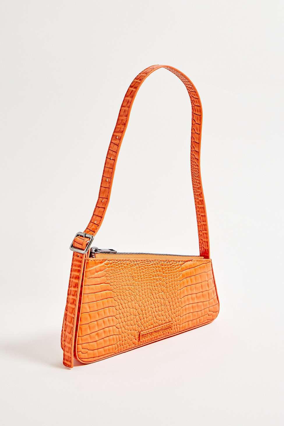 Urban Outfitters Uo Mimi Faux Croc Shoulder Bag in Orange Lyst UK