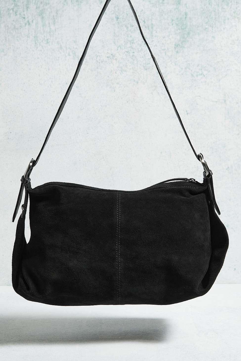 Urban Outfitters Uo Suede Patchwork Shoulder Bag in Black