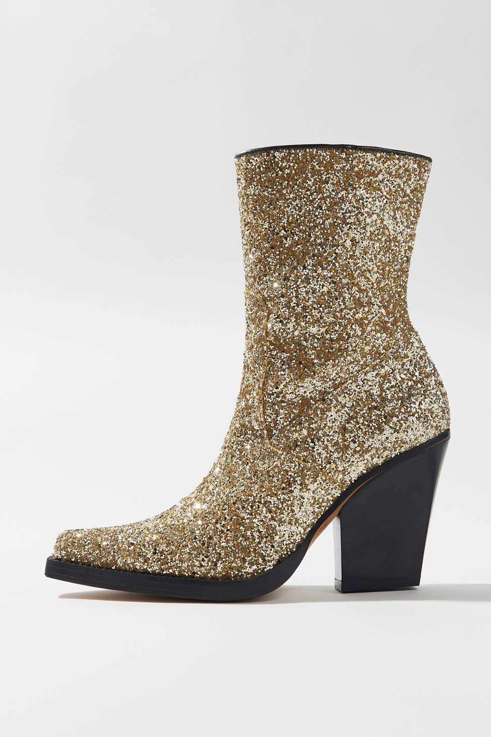 Cooperative Shania Glitter Cowboy Boot in Natural | Lyst