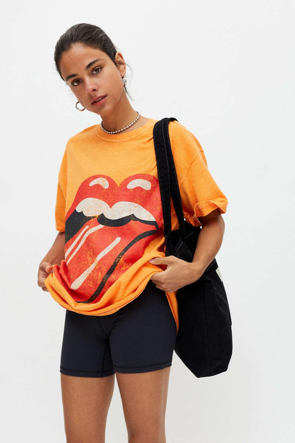 Urban Outfitters The Rolling Stones Overdyed T-shirt Dress in Orange | Lyst