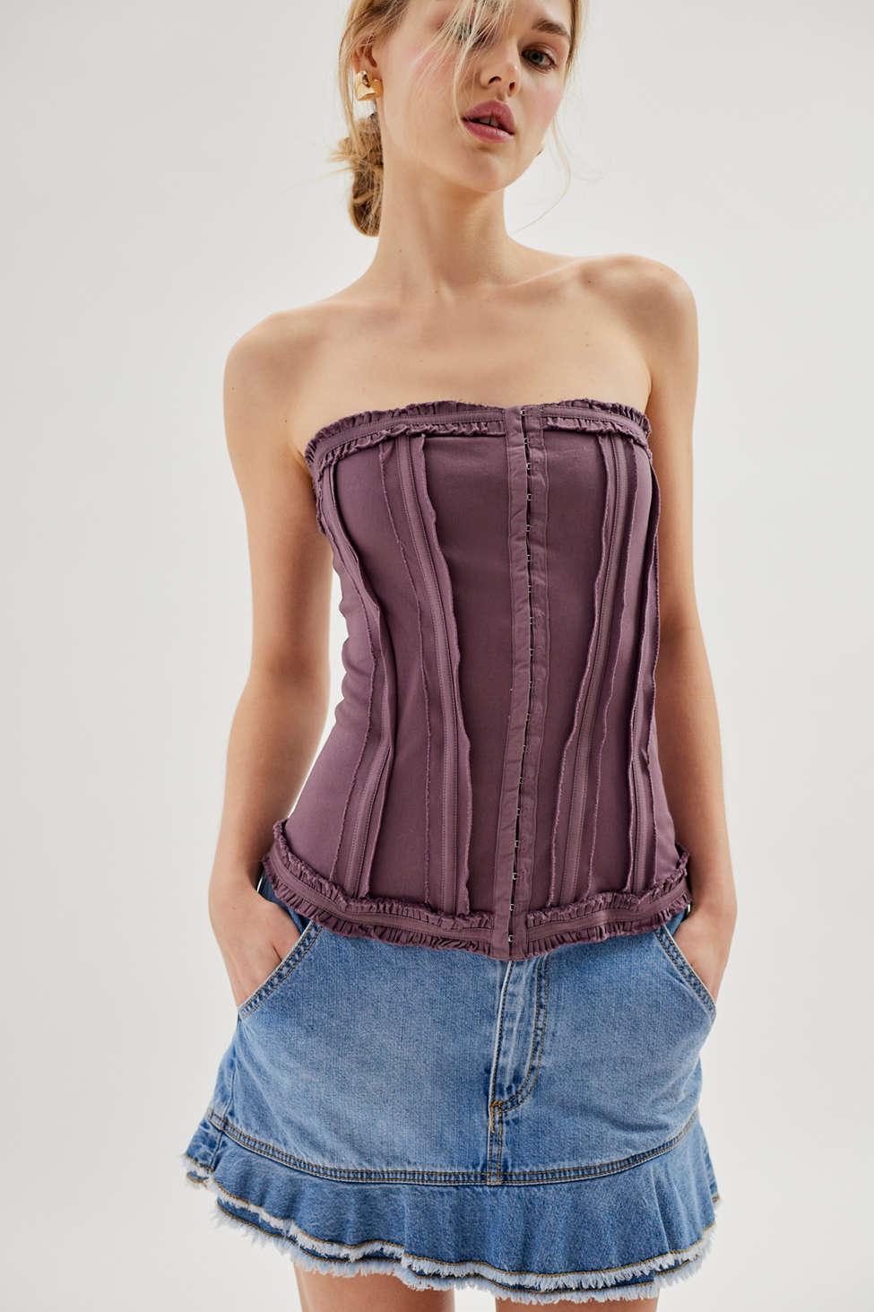 Urban Outfitters Uo Hollie Seamed Strapless Corset Top in Red Lyst