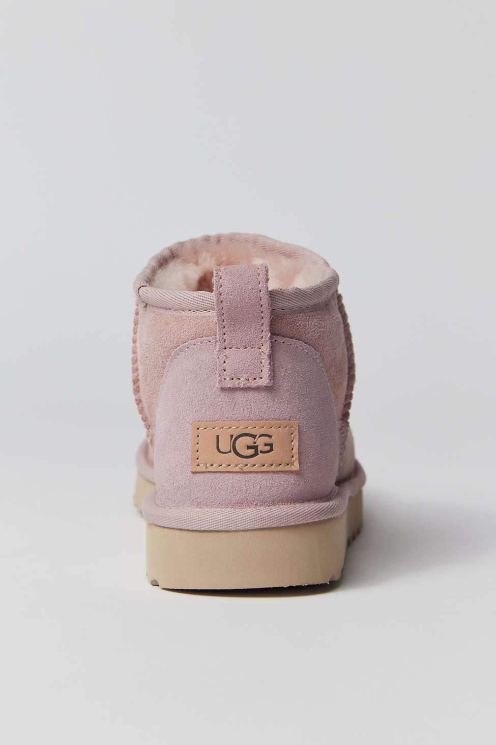 UGG Classic Ultra-mini Ankle Boot in Pink | Lyst