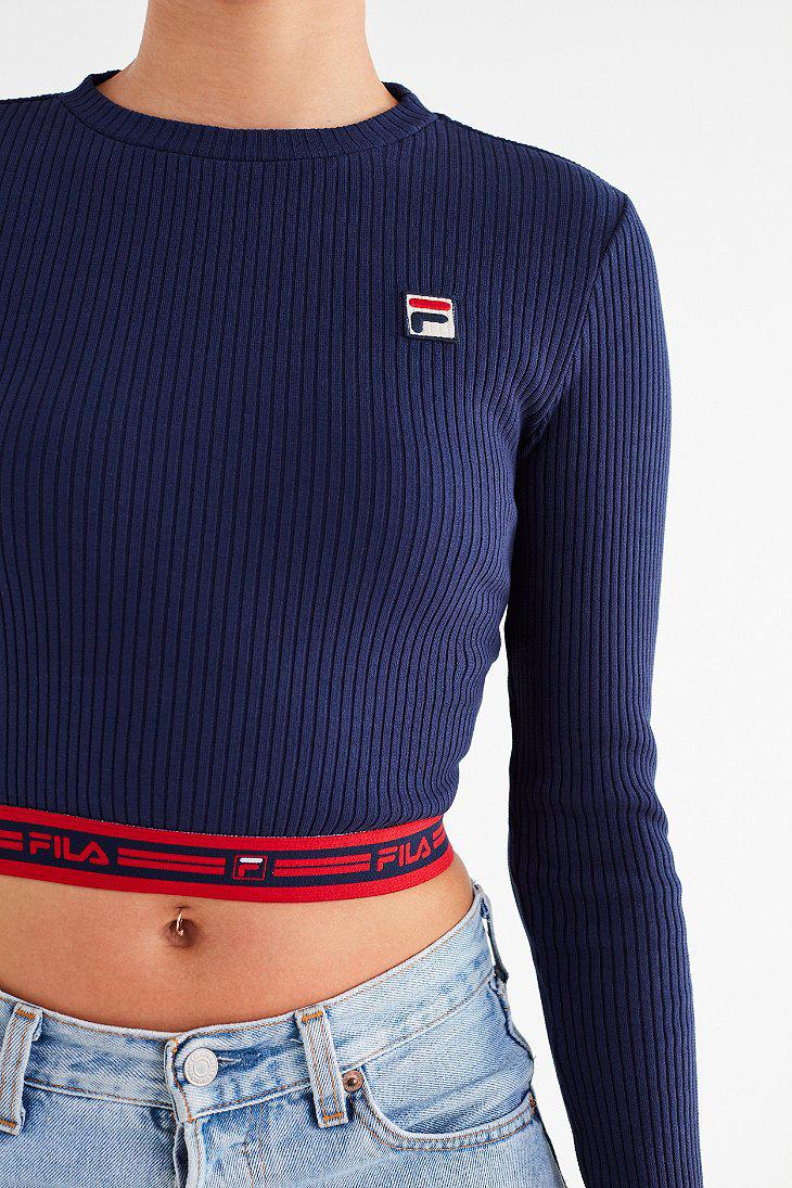 fila blue crop top