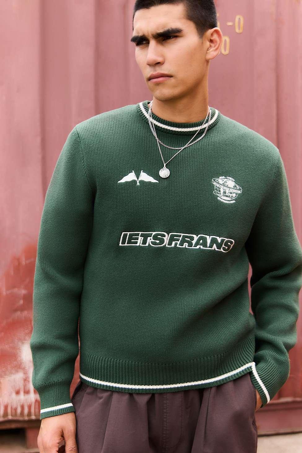 iets Green Football Knit Jumper for Men Lyst UK
