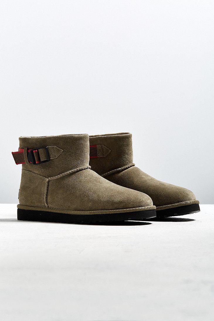 UGG Suede Ugg Classic Mini Strap Boot in Olive (Green) Lyst