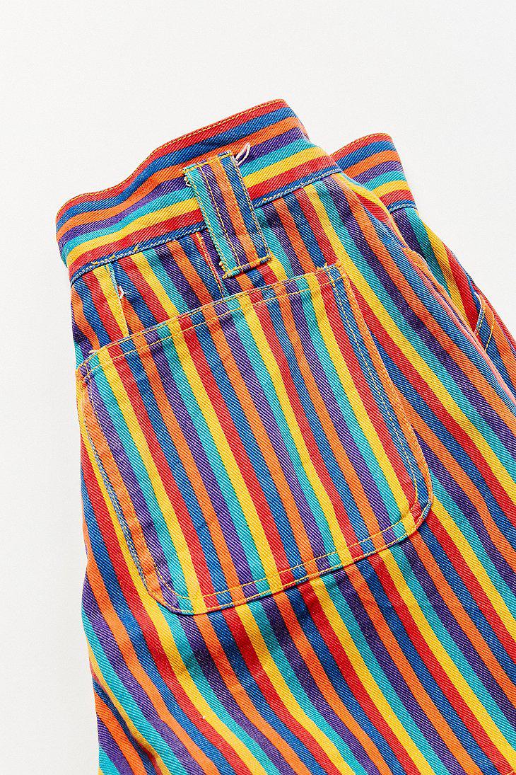 Urban Outfitters Vintage '90s Rainbow Striped Denim Short in Blue | Lyst
