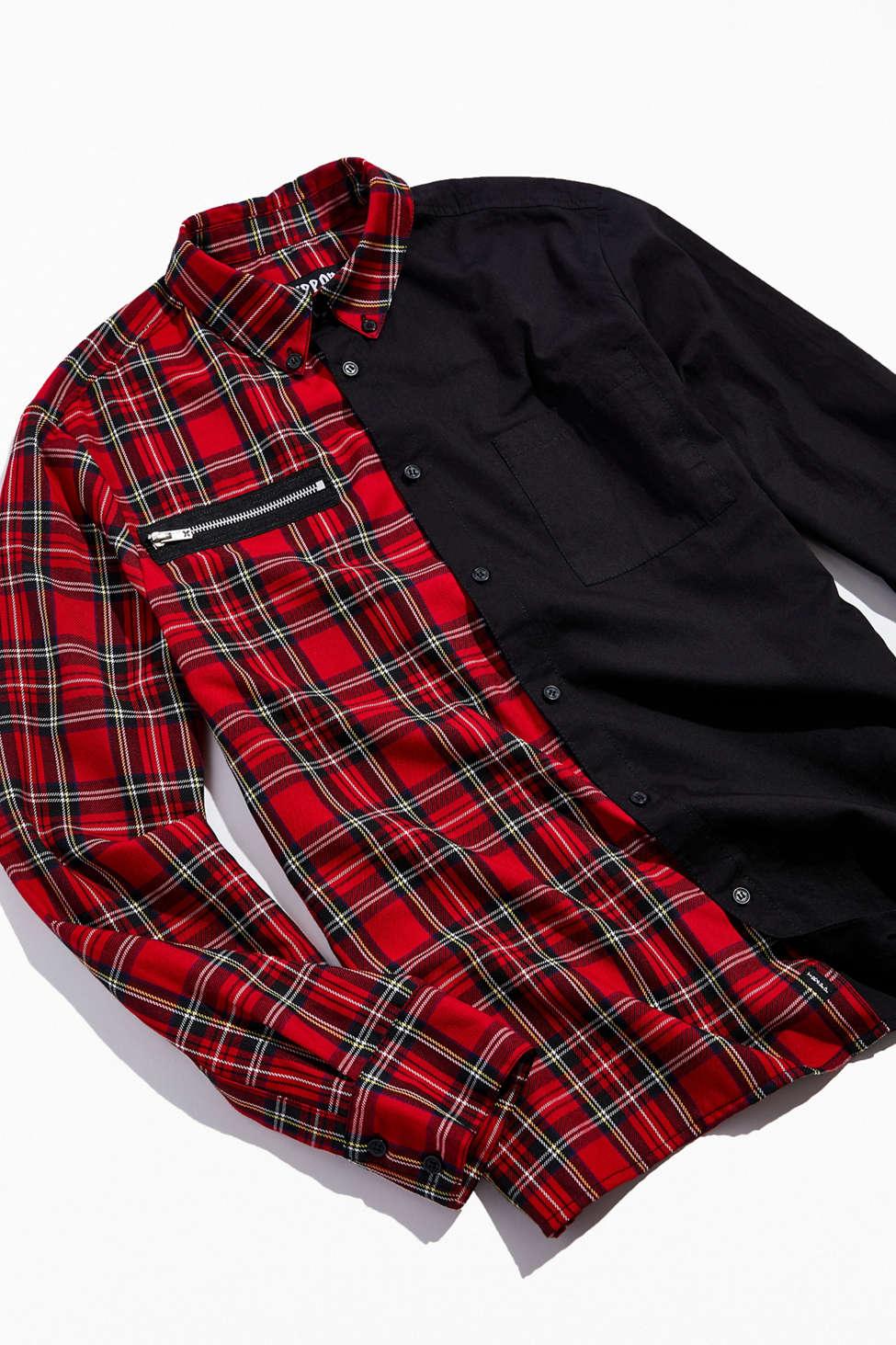 Tripp Nyc Split Button Down Shirt In Red For Men Lyst Tripp Nyc Split Button Down Shirt In Red For Men Lyst