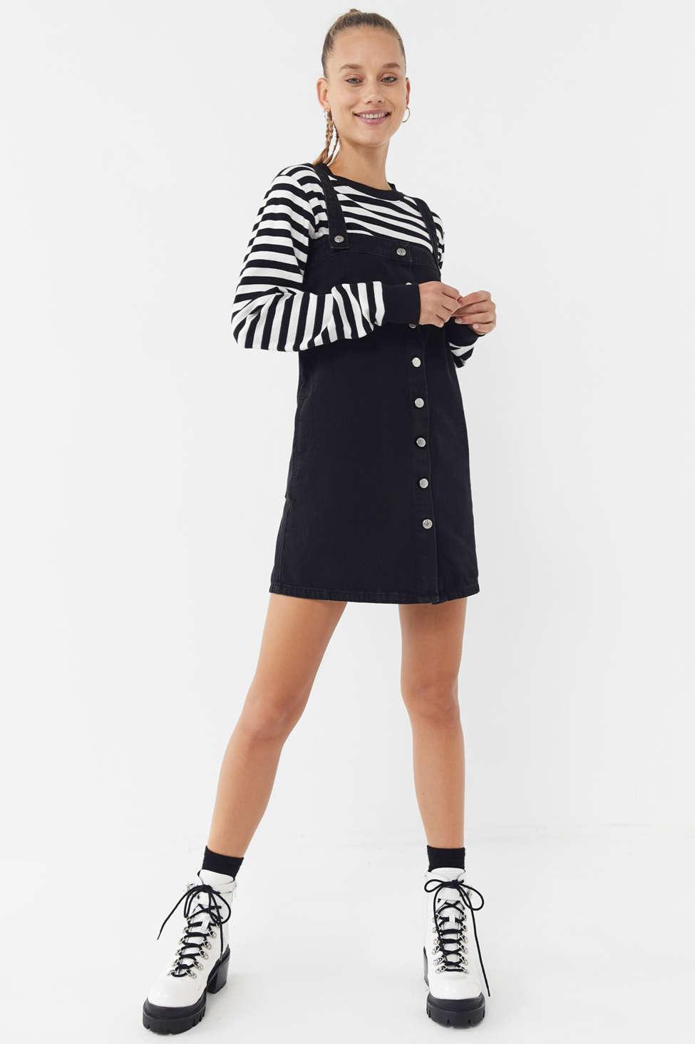 urban outfitters black denim dress