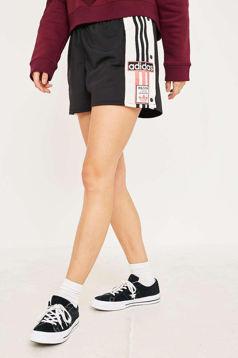 adidas Originals Adibreak 3-stripe Popper Shorts in Black | Lyst UK