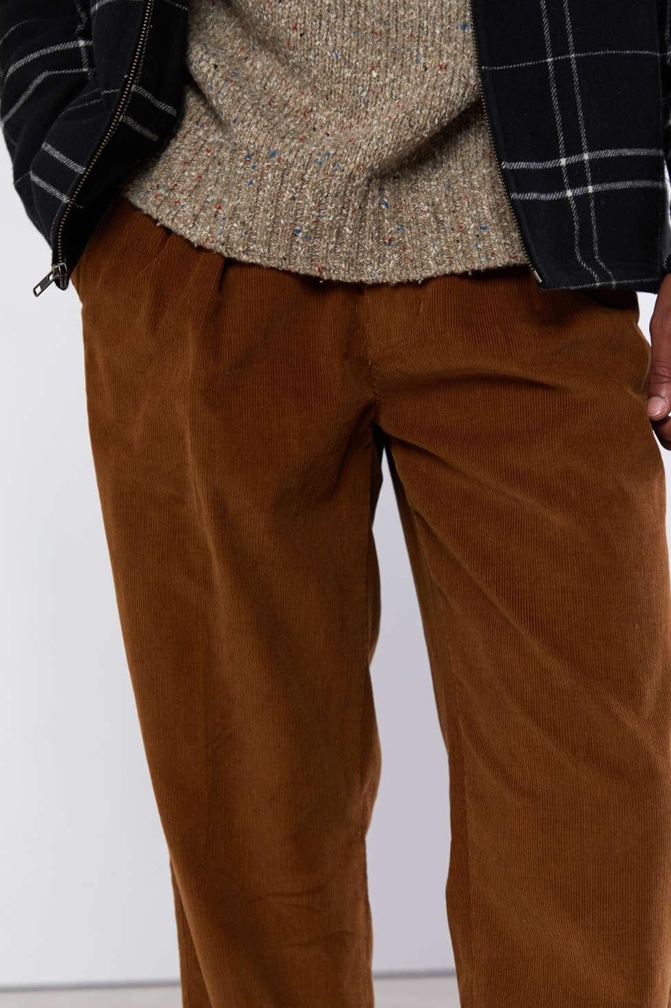 Urban Outfitters Uo Double Pleated Corduroy Pant in Brown for Men - Lyst
