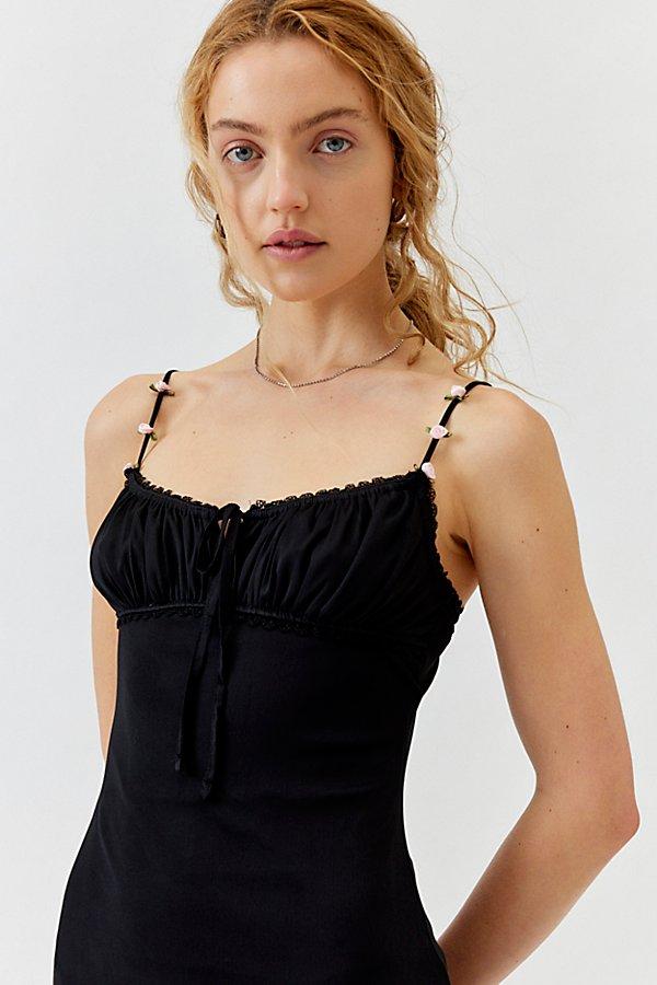 Urban Outfitters Uo Rosebud Mesh Mini Dress in Black | Lyst