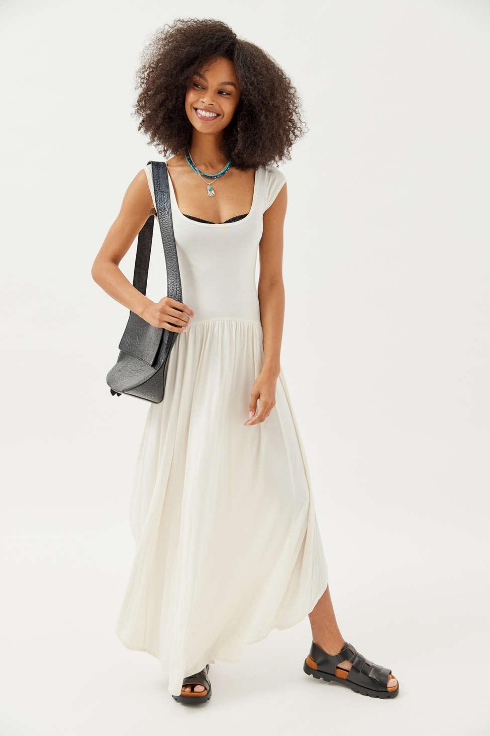 Urban Outfitters Uo Poem Knit Midi Dress in Natural Lyst