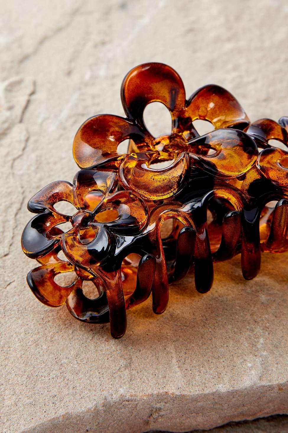 Urban Outfitters Amber Brown Butterfly Hair Claw Clip Quick braided pigtail hairstyle with some butterfly clips  main image 4