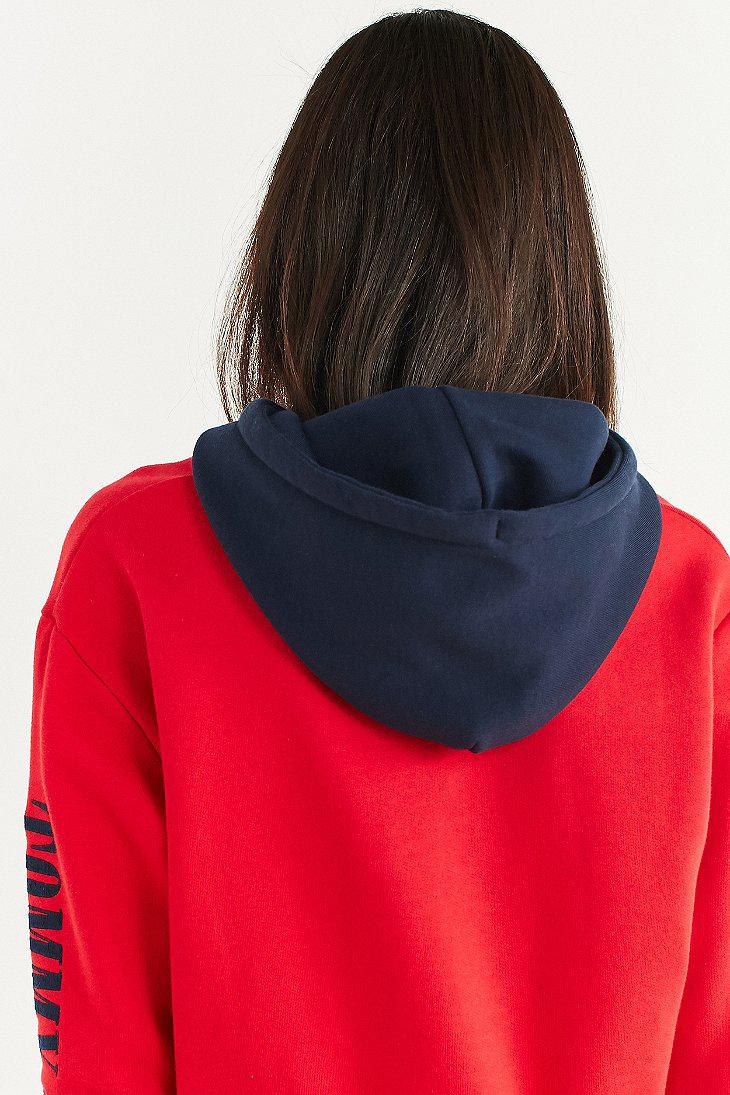 tommy jeans 90s capsule contrast crop hoodie