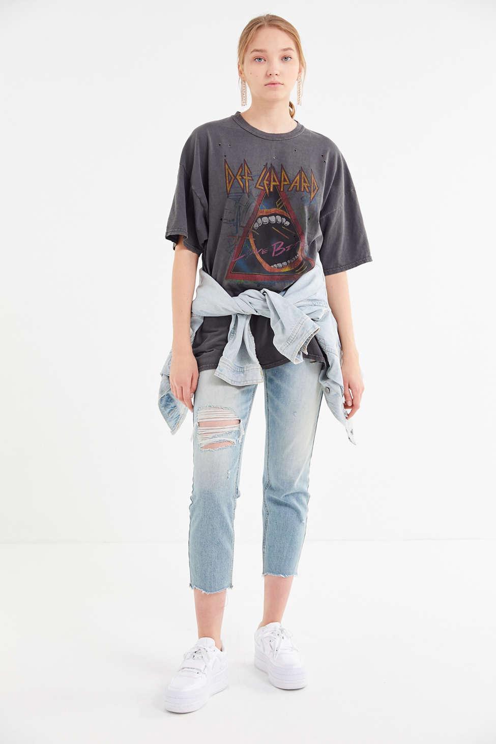 Urban Outfitters Cotton Def Leppard Love Bites T-shirt Dress - Lyst