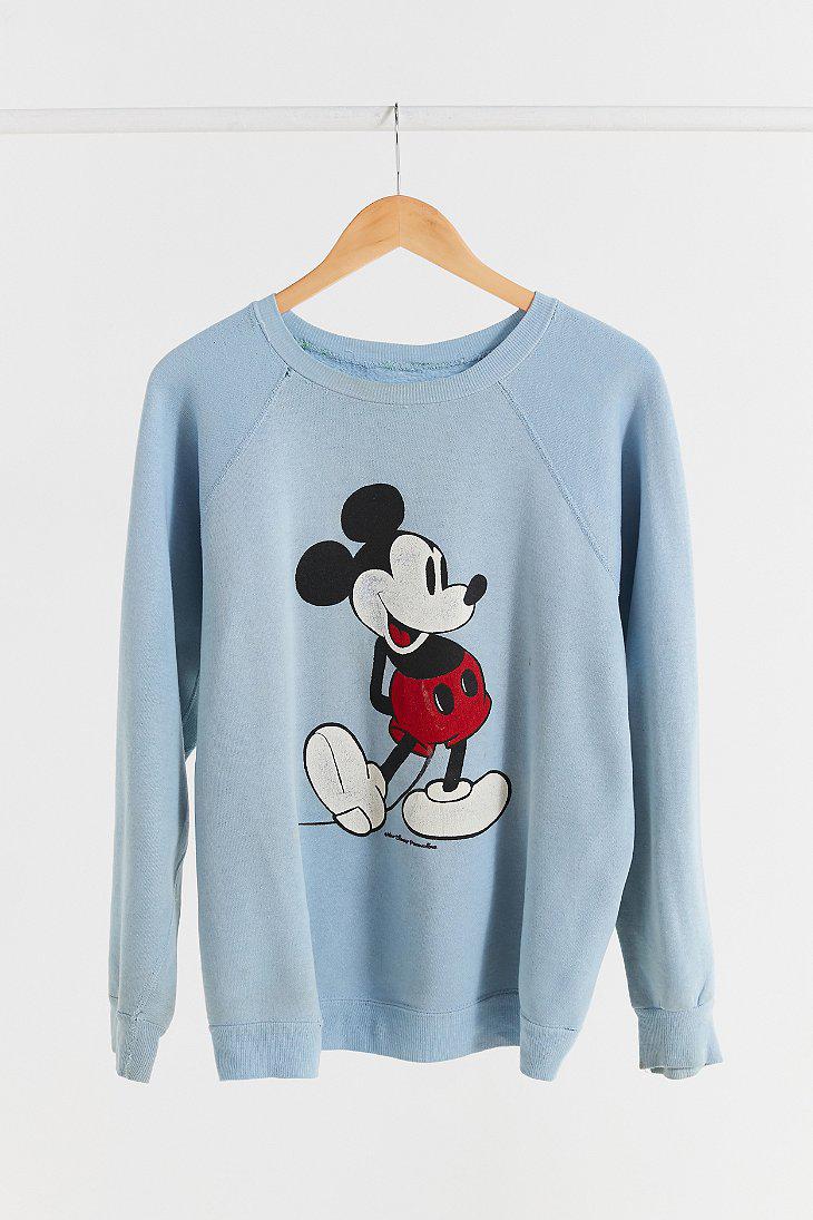 Urban Outfitters Vintage '90s Light Blue Mickey Mouse Sweatshirt | Lyst
