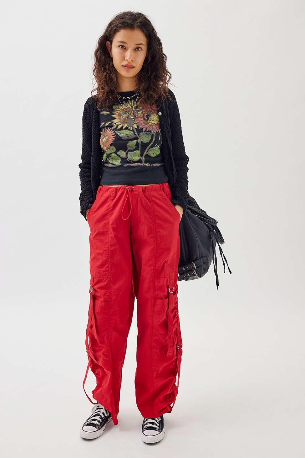 Urban Outfitters Uo Devon Drapey Cargo Pant in Red | Lyst