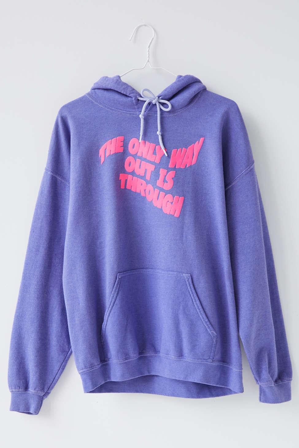 Urban Outfitters Cotton Puff Paint Oversized Hoodie Sweatshirt in Navy ...