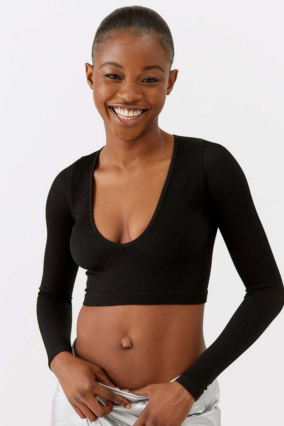Out From Under Josie Seamless Long Sleeve Top in Black | Lyst