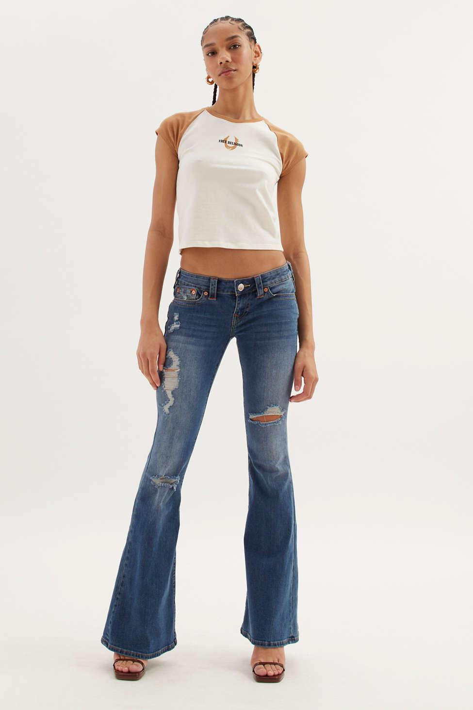 True Religion Carrie Low-rise Flare Jean in Blue | Lyst